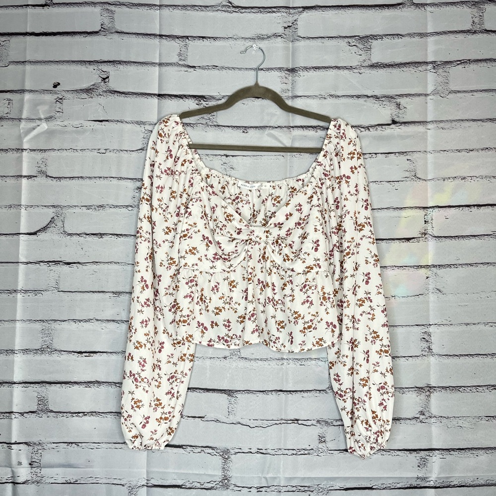 Altar'd State Floral Blouse - White and Pink